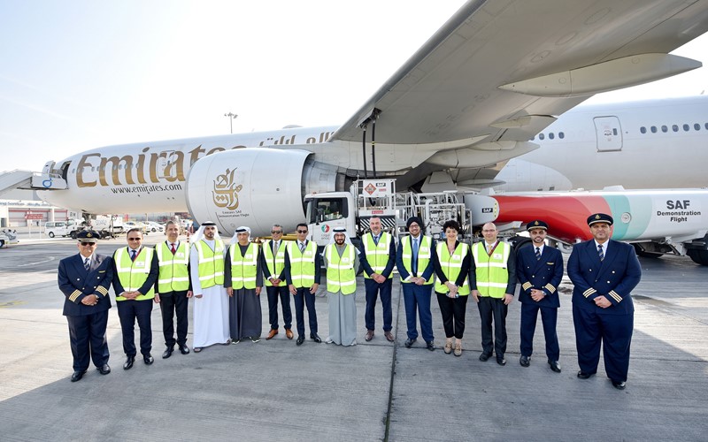 Emirates uskutečnila demonstrační let na 100% udržitelné letecké palivo